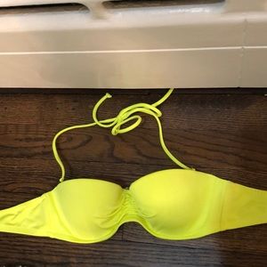 victoria’s secret pink neon push up bikini top